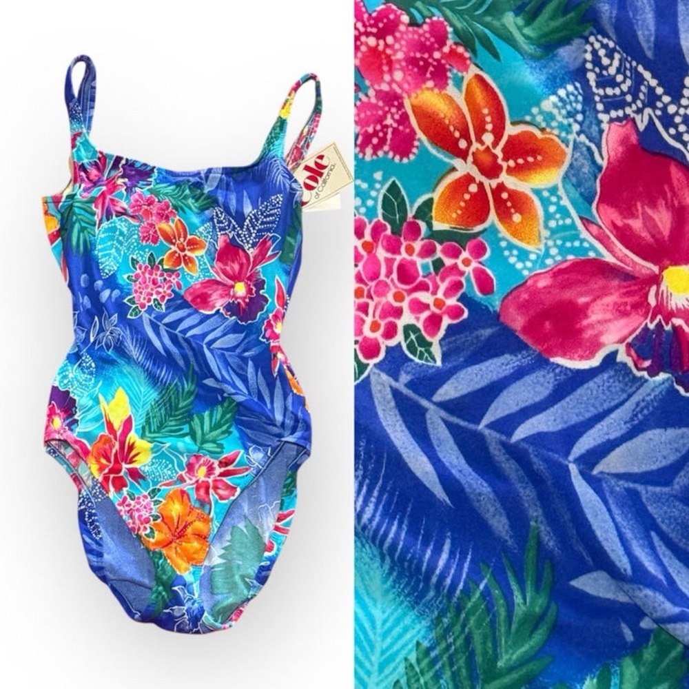O'Neill Women's Floral One Piece Swimsuit - Blue and Pink